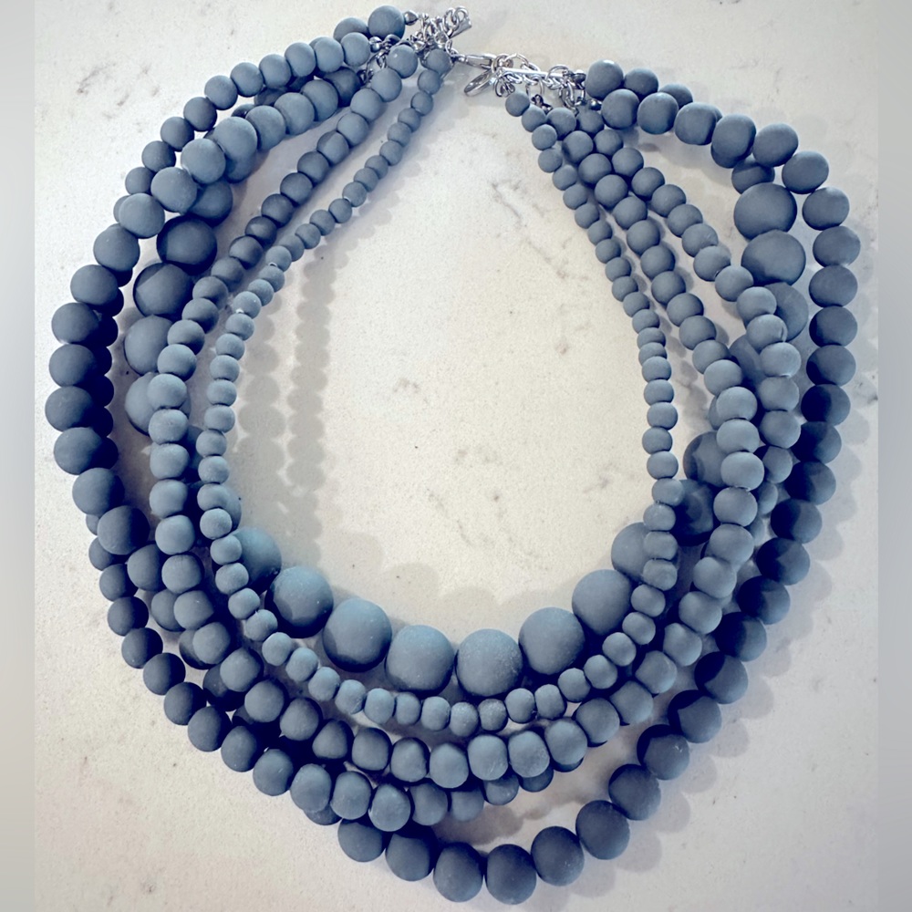 Chunky beaded statement necklace.